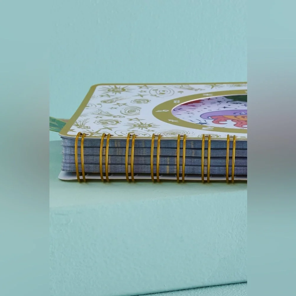 Celestial Spiral Zodiac Elements Tab Journal Notebook